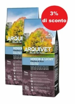 Arquivet Senior&Light Pollo Con Riso 12kg - 3% Di Sconto In Un Set