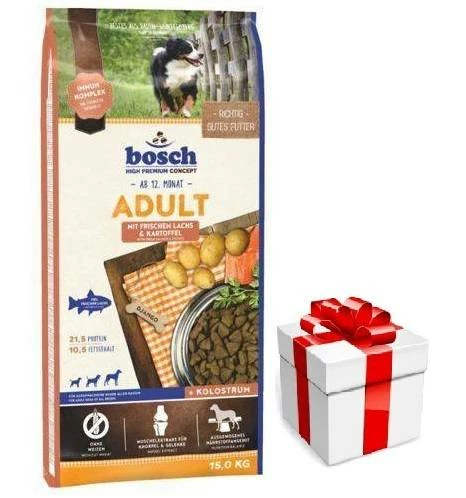 BOSCH Adult Salmon & Potato 15kg + Sorpresa Per Il Cane GRATIS 3 BOSCH Adult Salmon & Potato 15kg + Sorpresa Per Il Cane GRATIS