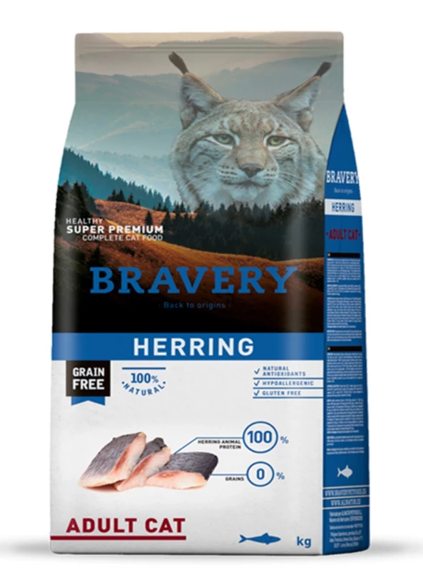Bravery Cat Adult Herring (Aringa) 2 Kg 3 Bravery Cat Adult Herring (Aringa) 2 Kg