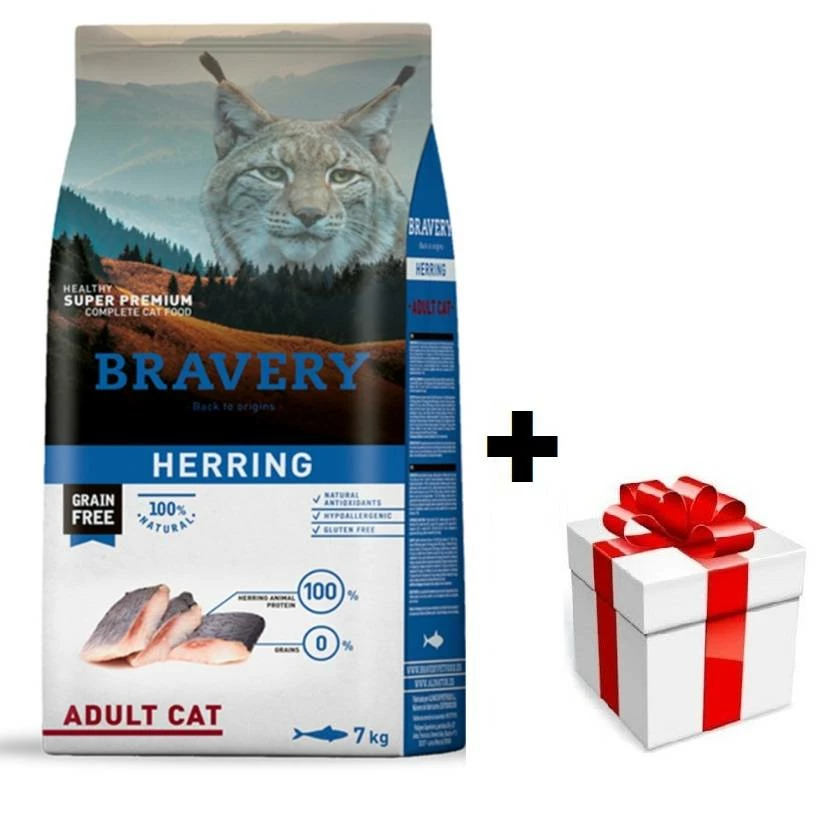 Bravery Cat Adult Herring (Aringa) 7 Kg + Sorpresa Per Il Gatto GRATIS 3 Bravery Cat Adult Herring (Aringa) 7 Kg + Sorpresa Per Il Gatto GRATIS