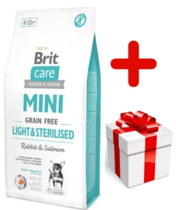 Brit Care Mini Grain Free Light & Sterilised Con Coniglio E Salmone 7kg + Sorpresa Per Il Cane GRATIS