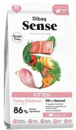 Dibaq Sense Senza Cereali Per Gattini (Tacchino, Salmone) 6 Kg