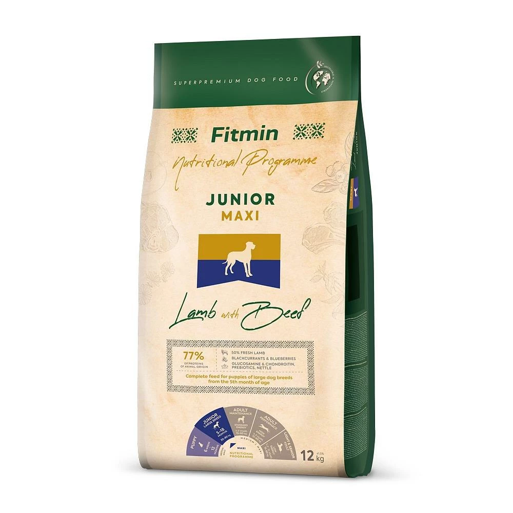 FITMIN Maxi Junior Lamb&Beef 12kg 3 FITMIN Maxi Junior Lamb&Beef 12kg