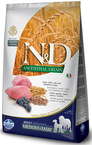 Farmina N&D Ancestral Grain Canine Adult Medium&Maxi Lamb&Blueberry 12kg X2 4 Farmina N&D Ancestral Grain Canine Adult Medium&Maxi Lamb&Blueberry 12kg X2 - immagine 2