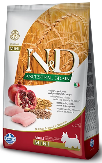 Farmina N&D Ancestral Grain Canine Adult Mini Chicken&Pomegranate 7kg X2 4 Farmina N&D Ancestral Grain Canine Adult Mini Chicken&Pomegranate 7kg X2 - immagine 2