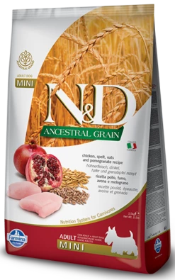 Farmina N&D Ancestral Grain Canine Adult Mini Chicken&Pomegranate 7kg X2