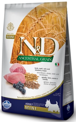 Farmina N&D Ancestral Grain Canine Adult Mini Lamb&Blueberry 2,5kg