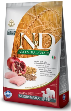 Farmina N&D Ancestral Grain Canine Senior Medium&Maxi Chicken&Pomegranate 12kg X2