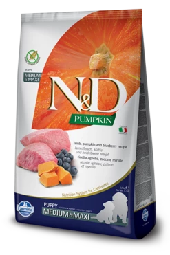 Farmina N&D Pumpkin Grain Free Canine Puppy Medium&Maxi Lamb&Blueberry 12kg