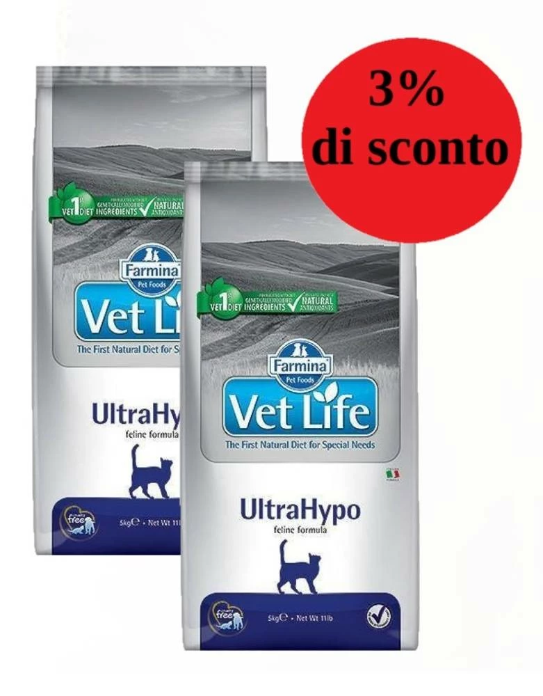 Farmina Vet Life Feline UltraHypo 2x5kg - 3% Di Sconto In Un Set 3 Farmina Vet Life Feline UltraHypo 2x5kg - 3% Di Sconto In Un Set