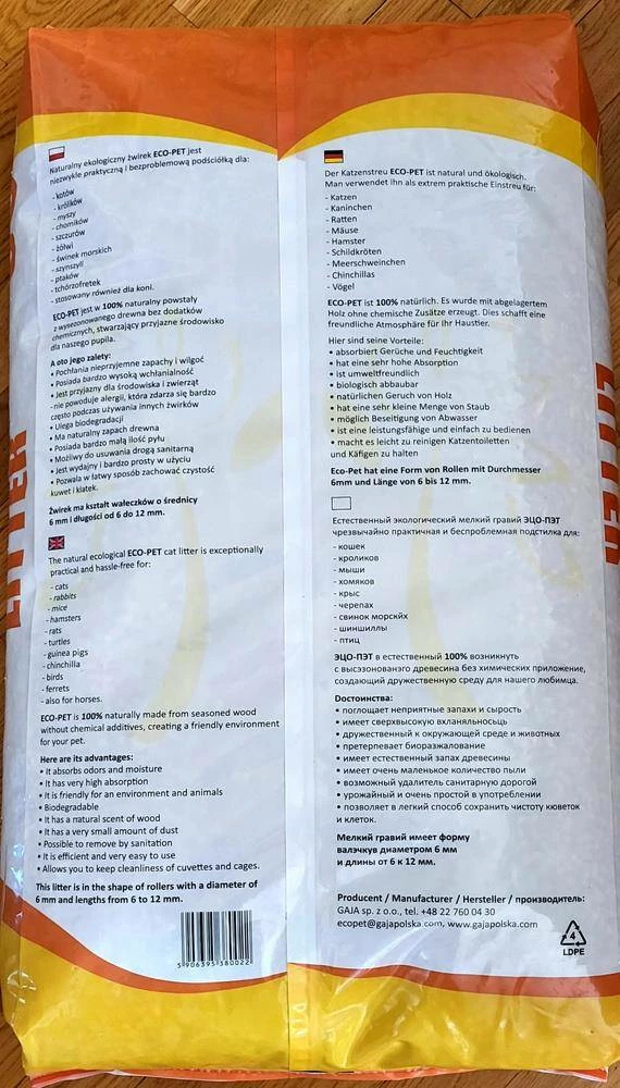 Gaja Eco-Pet Lettiera In Legno Per Gatti E Lettiere Per Piccoli Animali 35L 5 Gaja Eco-Pet Lettiera In Legno Per Gatti E Lettiere Per Piccoli Animali 35L - immagine 3