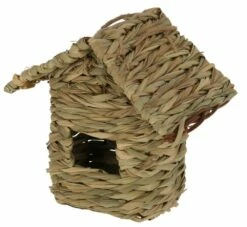 KERBL Casetta Per Uccelli In Erba Da Appendere, 17 X 11 X 17 Cm