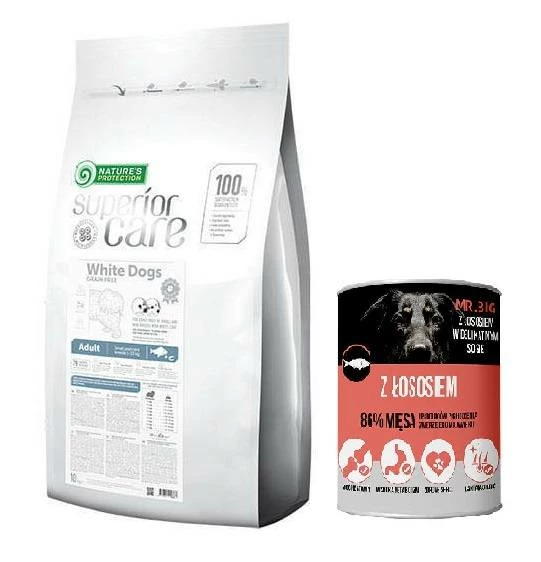 NATURES PROTECTION Superior Care Grain Free White Fish Adult Small Breeds 10kg + Mr.Big Salmone 400g GRATIS 3 NATURES PROTECTION Superior Care Grain Free White Fish Adult Small Breeds 10kg + Mr.Big Salmone 400g GRATIS