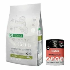 Nature’s Protection Superior Care White Dogs Grain Free White Fish Junior Small Breeds 1,5kg + Mr.Big Salmone 400g GRATIS