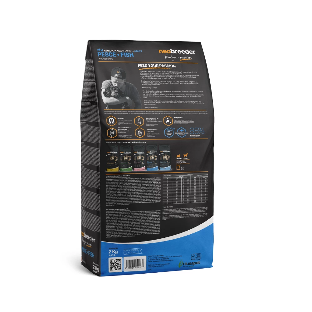Neobreeder Dog Adult Fish Medium/Maxi 2kg 4 Neobreeder Dog Adult Fish Medium/Maxi 2kg - immagine 2