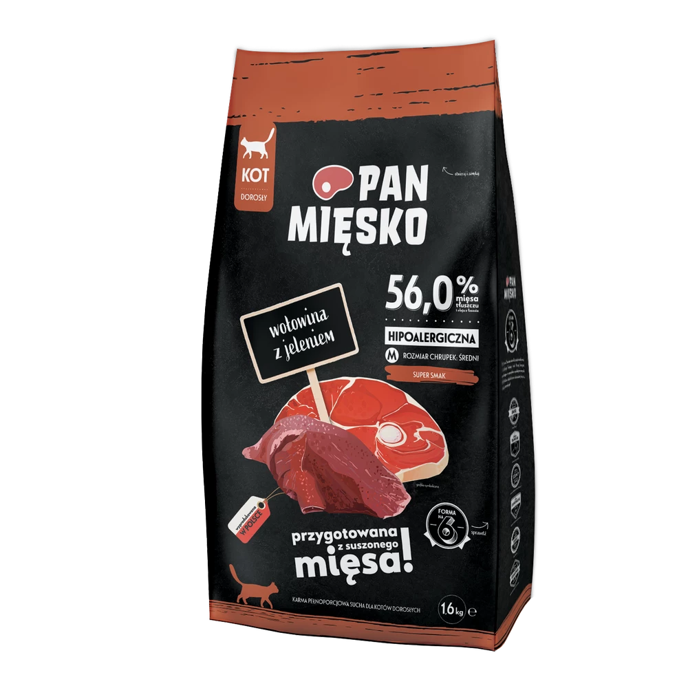 PAN MIĘSKO Manzo Con Cervo M 1,6kg Per Gatti 3 PAN MIĘSKO Manzo Con Cervo M 1,6kg Per Gatti