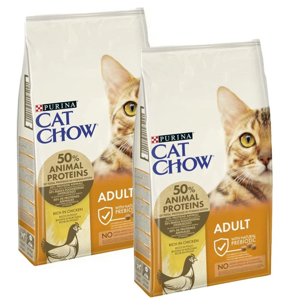 PURINA Cat Chow Alimento Per Adulti Al Pollo 2x15 Kg 3 PURINA Cat Chow Alimento Per Adulti Al Pollo 2x15 Kg