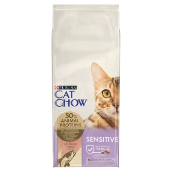 PURINA Cat Chow Alimento Per Gatti Sensibili Con Salmone 15 Kg 3 PURINA Cat Chow Alimento Per Gatti Sensibili Con Salmone 15 Kg