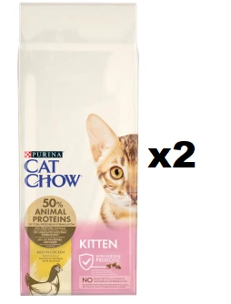 PURINA Cat Chow, Cibo Per Gattini Ricco Di Pollo 2x15 Kg 3 PURINA Cat Chow, Cibo Per Gattini Ricco Di Pollo 2x15 Kg