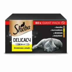 SHEBA Bustine 80x85g Delicacy Ai Gusti Del Pollame - Cibo Umido Per Gatti, In Gelatina, Con Anatra, Con Pollo, Con Pollame, Con Tacchino