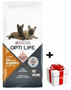 Versele-Laga Opti Life Cucciolo Salmone Sensibile Con Riso 12,5 Kg + Mr.Big 400g Salmone GRATIS