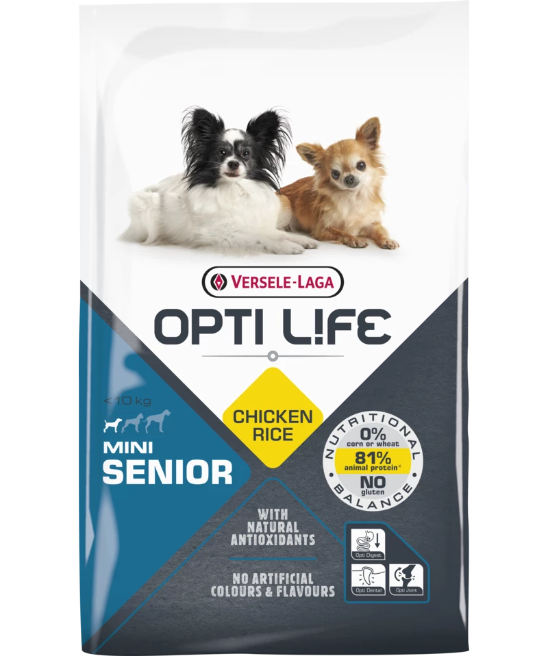 Versele-Laga Opti Life Senior Mini Pollo Con Riso Per Piccole Razze Oltre I 7 Anni 7.5kg 3 Versele-Laga Opti Life Senior Mini Pollo Con Riso Per Piccole Razze Oltre I 7 Anni 7.5kg