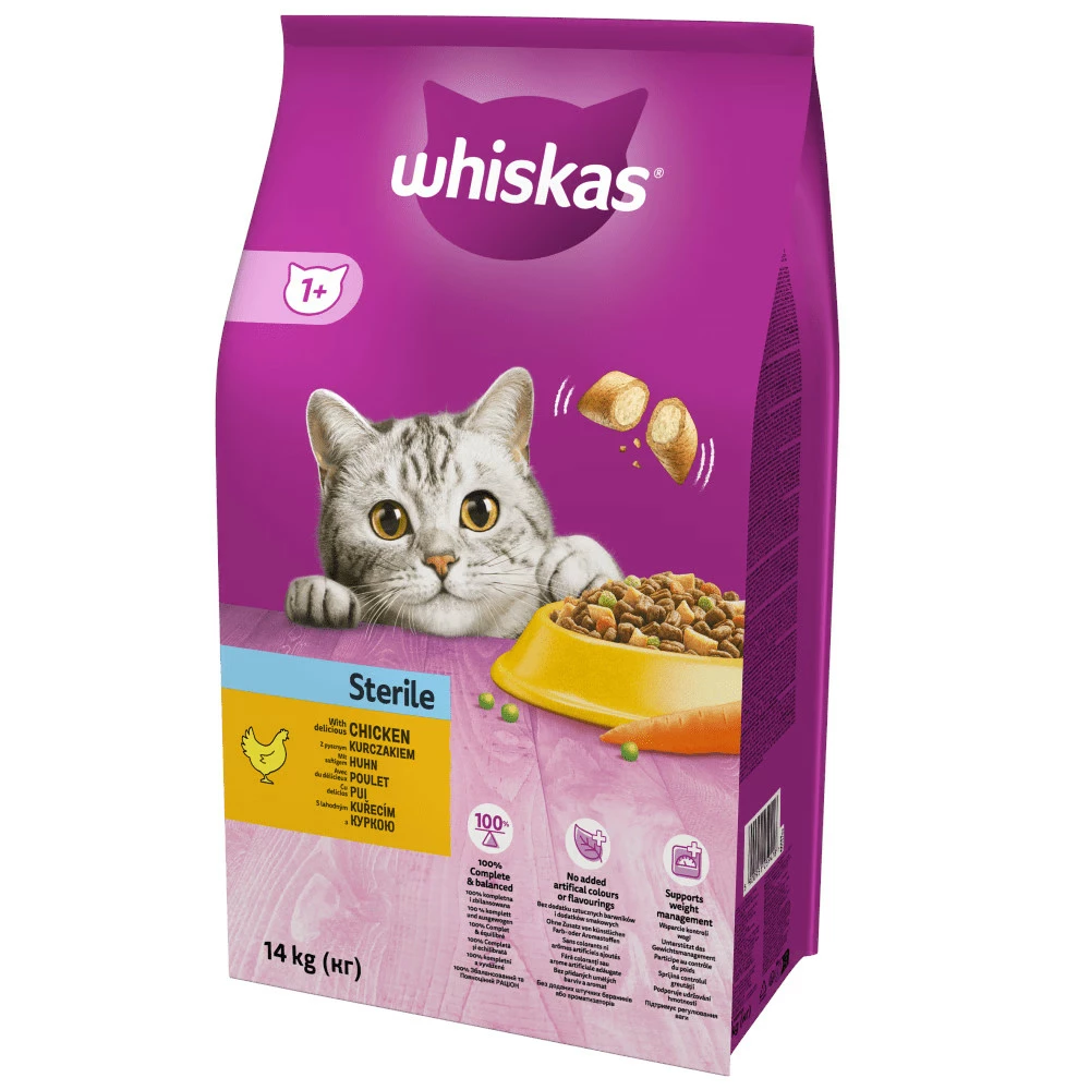 WHISKAS Cibo Secco Per Gatti Sterilizzati 1+ Sterile Con Pollo 14kg + Sorpresa Per Il Gatto GRATIS 7 WHISKAS Cibo Secco Per Gatti Sterilizzati 1+ Sterile Con Pollo 14kg + Sorpresa Per Il Gatto GRATIS - immagine 5