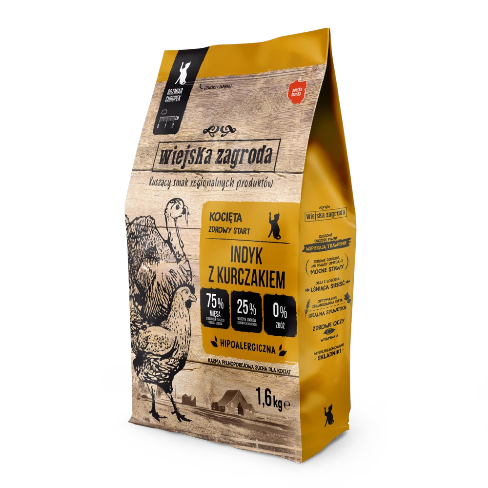 Wiejska Zagroda Tacchino Con Pollo Per Gattini 1,6 Kg 3 Wiejska Zagroda Tacchino Con Pollo Per Gattini 1,6 Kg