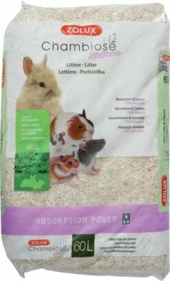 Zolux Lettiera Naturale Di Canapa Chambiosa Per Roditori 60l